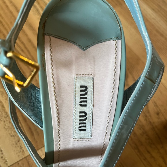 MIU MIU Patent Leather Platform Slanted High Heels Strappy Sandals - Size 41 - Picture 3 of 7